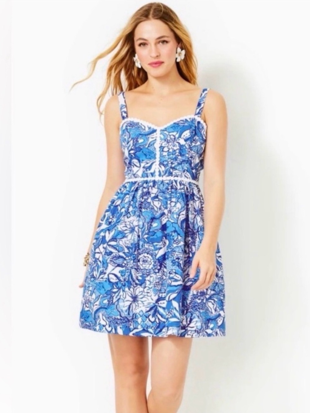 Lilly Pulitzer Haylan Dress in “Blue Tang Flocking Fabulous” | Size 6